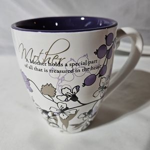 A mother holds a special part of all that is treasured in the heart coffee mug.